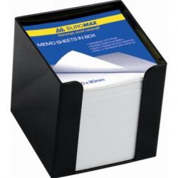 Подставка-куб для писем и бумаг BUROMAX 90x90x90 мм, black, with paper (BM.2290-01)
