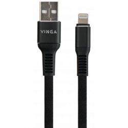   USB 2.0 AM to Lightning 1.0m flat nylon black Vinga (VCPDCLFNB1BK) -  2