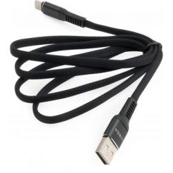   USB 2.0 AM to Lightning 1.0m flat nylon black Vinga (VCPDCLFNB1BK) -  3