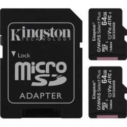   Kingston 64GB Class 10 Canvas Select Plus 100R A1 (SDCS2/64GB-2P1A)