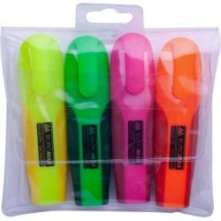  Buromax Highlighter Pen, NEON, chisel tip, SET 4 colors (BM.8904-84) -  3