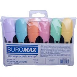   Buromax highlighter pen, PASTEL, chisel tip, SET 6 colors (BM.8905-96) -  2