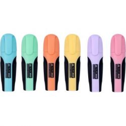   Buromax highlighter pen, PASTEL, chisel tip, SET 6 colors (BM.8905-96) -  1