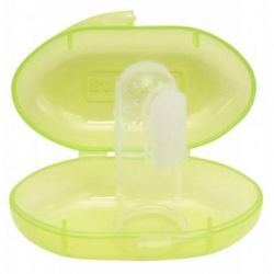 Детская зубная щетка Baby Team силиконовая щетка-массажер с контейнером (7200_салатовый)
