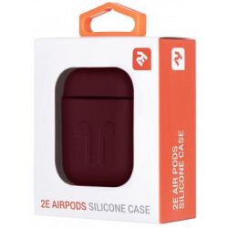  2E  Apple AirPods Pure Color Silicone Imprint 1.5  Marsala (2E-AIR-PODS-IBSI-1.5-M) -  3