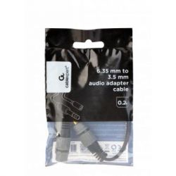 Перехідник звуковий Cablexpert A-63M35F-0.2M 6.35мм M/F 3.5 мм, 0,2 м, чорний (A-63M35F-0.2M) - Картинка 2