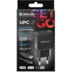 Зарядное устройство Defender UPС-21 2xUSB,5V/2.1А кабель microUSB (83581) - Картинка 5