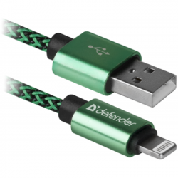   USB 2.0 AM to Lightning 1.0m ACH01-03T 2.1A green Defender (87810)