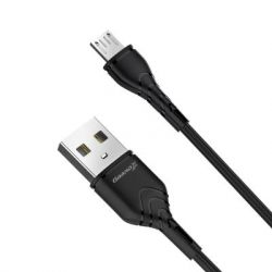  USB 2.0 Micro - 1.0  Grand-X PM-03B 3A, CU, Fast harge, Black, BOX -  2