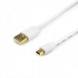  USB - mini USB 0.8  Atcom White, GOLD plated,  (17295) -  1