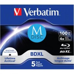  BD Verbatim DL 100GB 4x Lifetime archival M-Disc 5 Jewel (43834) -  2