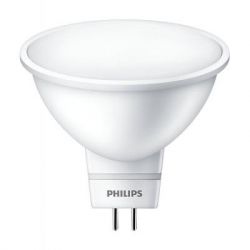 Лампа светодиодная GU5.3, 5W, 6500K, MR16, Philips, 400 lm, 220V (929001844708)
