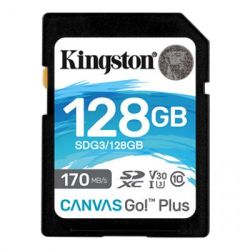  `i SDXC 128GB UHS-I/U3 Class 10 Kingston Canvas Go! Plus R170/W90MB/s (SDG3/128GB)