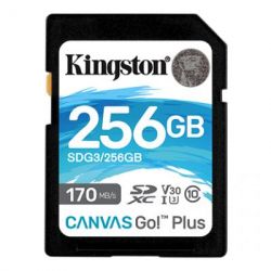  ' Kingston Canvas Go! Plus SD[ ' SD 256GB C10 UHS-I U3 R170/W90MB/s] SDG3/256GB -  1
