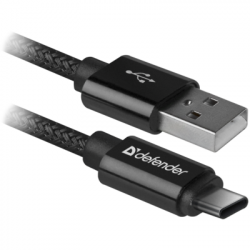   USB 2.0 AM to Type-C 1.0m USB09-03T PRO Black Defender (87814)