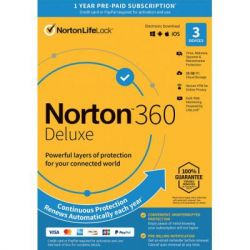  Norton by Symantec NORTON 360 DELUXE 25GB 1 USER 3 DEVICE 12M (21409592) -  1