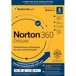  Norton by Symantec NORTON 360 DELUXE 50GB 1 USER 5 DEVICE 12M (21409553) -  1