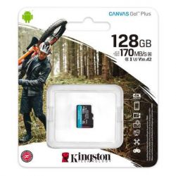   Kingston 128GB microSD class 10 UHS-I U3 A2 Canvas Go Plus (SDCG3/128GBSP) -  3