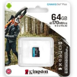   Kingston 64GB microSD class 10 UHS-I U3 A2 Canvas Go Plus (SDCG3/64GBSP) -  3