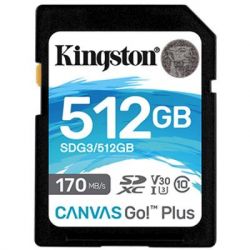  ' Kingston 512GB SDXC class 10 UHS-I U3 Canvas Go Plus (SDG3/512GB)