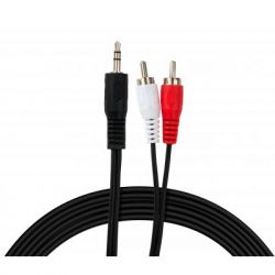   Jack 3.5mm male to 2xRCA 5.0m Vinga (VCPDCJ35MRCA25BK)