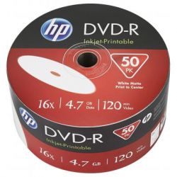 Диск DVD HP DVD+R 4.7GB 16X IJ PRINT 50шт (69304)