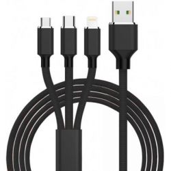   USB 2.0 AM to Lightning + Micro 5P + Type-C 1.2m black XoKo (SC-330-BK) -  1