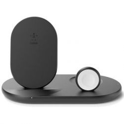   Belkin 3-in-1 Wireless Pad/Stand/Apple Watch, black (WIZ001VFBK) -  1