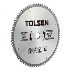 Диск Tolsen пильный с ТВС напайками по алюминию 210х60Т*30мм (76540)