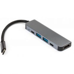  Vinga Type-C to 4K HDMI+USB3.0+2*PD aluminium (VCPHTC5AL) -  2