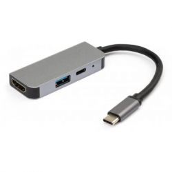  Vinga Type-C  4K HDMI+USB3.0+PD aluminium (VCPHTC3AL)