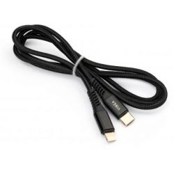   USB Type-C to Lightning 1.0m 3A nylon braided black back Vinga (VCPTCL3ANBK) -  2