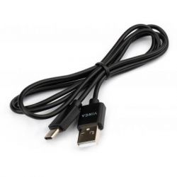   USB 2.0 AM to Type-C 1.0m 3A 18W PVC black Vinga (VCPUSBTC3ABK) -  2