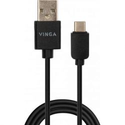 ���� ������ USB 2.0 AM to Type-C 1.0m 3A PVC black Vinga (VCPUSBTC3ABK)