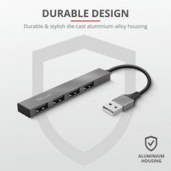 Концентратор Trust Halyx Aluminium 4-Port Mini USB Hub (23786_TRUST) - Картинка 8