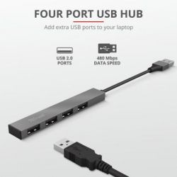 Trust Halyx Aluminium 4-Port Mini USB Hub (23786_TRUST) -  9