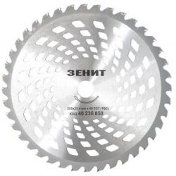 Нож для газонокосилки Зенит к садовому триммеру 255х25.4 мм 40 ТВС зубцов уп (40236050) - Картинка 2