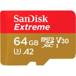 Карта памяти SANDISK 64GB microSDHC class 10 UHS-I A2 V30 Extreme (SDSQXA2-064G-GN6GN) - Картинка 1