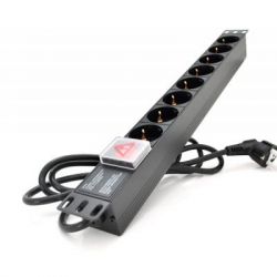 ������� ���� 19" 8 �������, ������ 1.8�, �������, ����. ������ Pipo (PP8PDUGR)