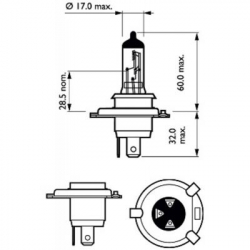 Автолампа Philips галогенова 60/55W (12342 VP C2) - Картинка 3