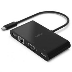  Belkin USB-C to Ethernet, HDMI, VGA, USB-A, black (AVC005BTBK) -  1