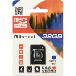   microSDHC, 32Gb, Class10, Mibrand, SD  (MICDHU1/32GB-A)