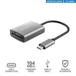    Trust Dalyx USB Type-C, Gray, USB 3.2,  SD/microSD (24136) -  10