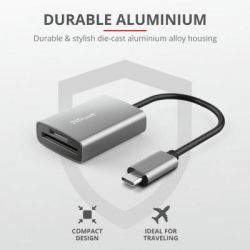    Trust Dalyx USB Type-C, Gray, USB 3.2,  SD/microSD (24136) -  9