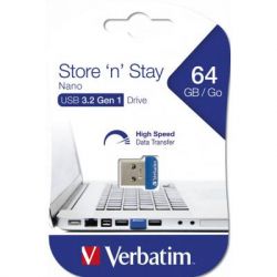 USB флеш накопитель Verbatim 64GB Store 'n' Stay NANO Blue USB 3.0 (98711) - Картинка 5