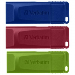 USB флеш накопичувач Verbatim 3x16GB Slider Red/Blue/Green USB 2.0 (49326) - Картинка 3