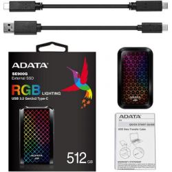 SSD  A-DATA SE900G 512GB USB 3.2 (ASE900G-512GU32G2-CBK) -  3