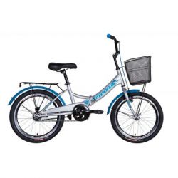 Велосипед Formula 20" SMART рама-13" 2021 багажник+корзина Silver/Blue (OPS-FR-20-062)