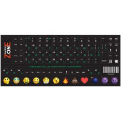 Наклейка на клавиатуру SampleZone непрозрачная чорная, бело-зеленый (SZ-BK-GS)