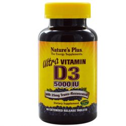 Вітамін Natures Plus Ультра вітамін D3 5000 МE, Nature's Plus, 90 таблеток (NTP1045), Показати докладніше